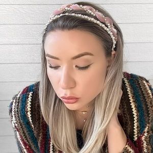 🔥Pearl Braided Velvet  Headband Set🔥